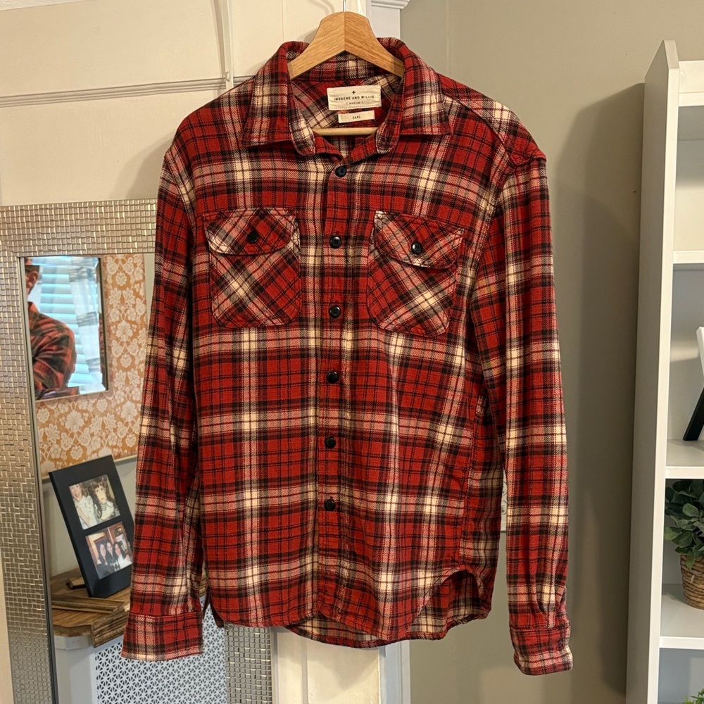 Imogene and Willie Earl Red and Black Plaid Shirt